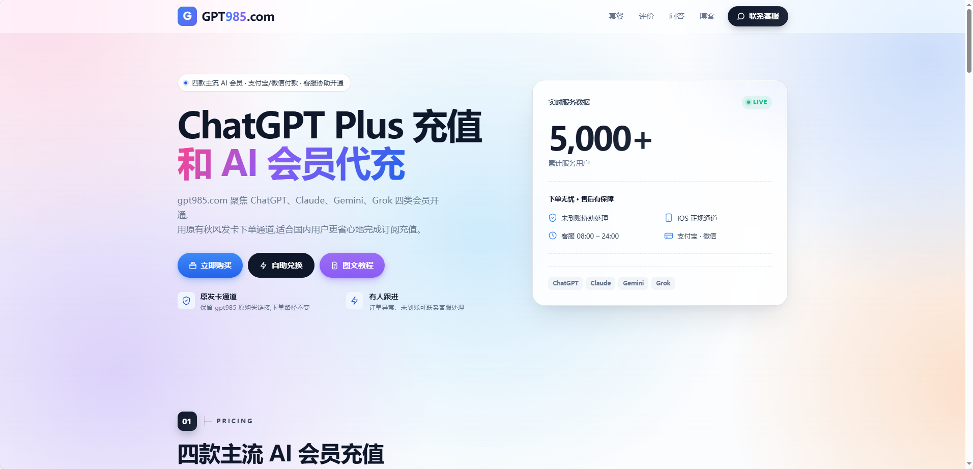 ChatGPT Plus 充值图文教程 第2步:进入自助充值界面